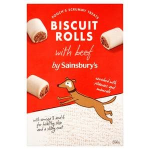 Sainsbury's Dog Biscuit Rolls with Beef 550g