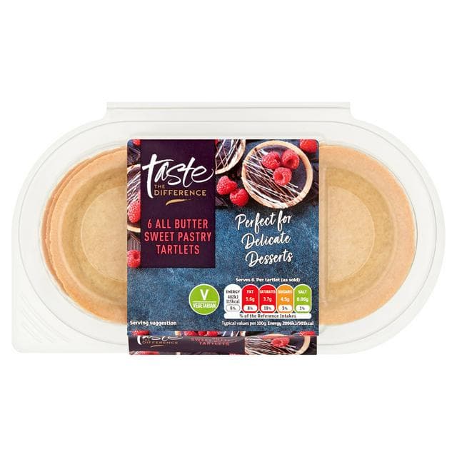 Sainsbury's Sweet Pastry Tartlets, Taste the Difference x6 138g - gallery image 1