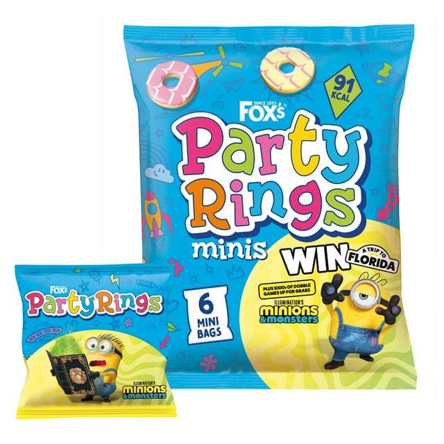 Fox's 6 Biscuits Party Rings Minis Snack Bags - gallery image 1