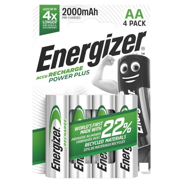 Energizer Power Plus AA Rechargeable Batteries, 2000mAh x4 - gallery image 1