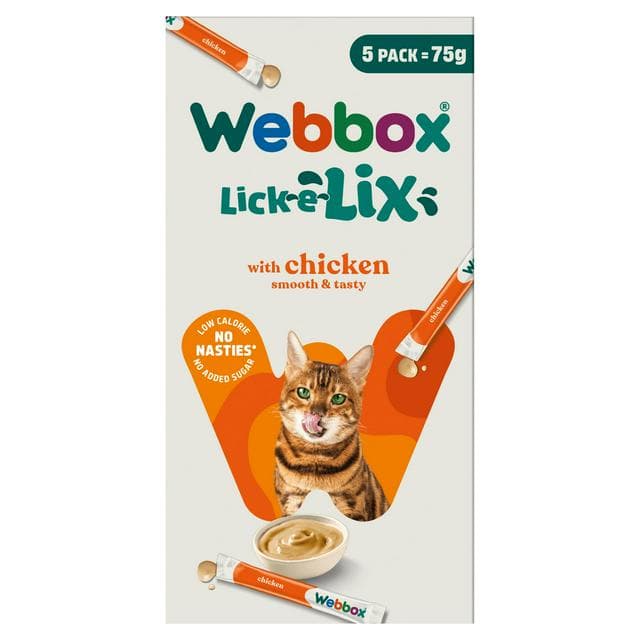Webbox Lick-e-Lix Chicken Cat Treats x5 75g - gallery image 1