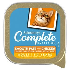 Sainsbury's Adult Smooth Pate with Chicken Cat Food 1+ Years 100g