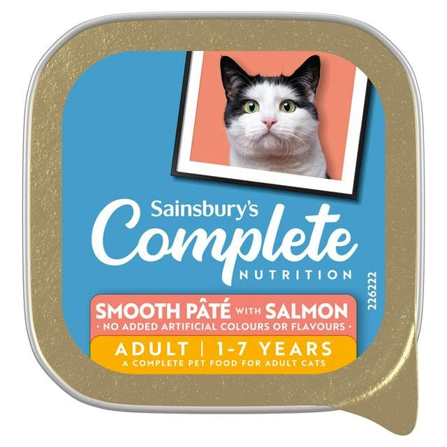 Sainsbury's Smooth Pate with Salmon 1+ Years Adult Cat Food 100g - gallery image 1