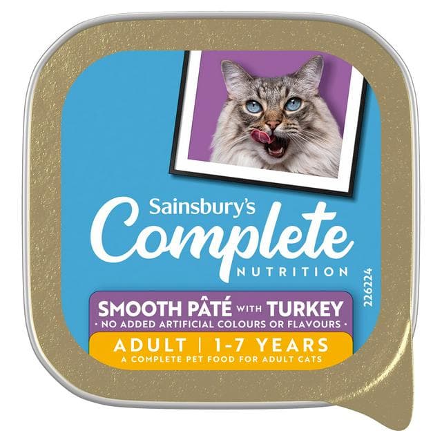Sainsbury's 100g Complete Nutrition Adult Cat 1 - 7 Years Smooth Pate With Turkey - gallery image 1