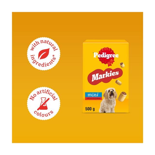Pedigree Markies Mini Adult Dog Treats Marrowbone Biscuits 500g - gallery image 3
