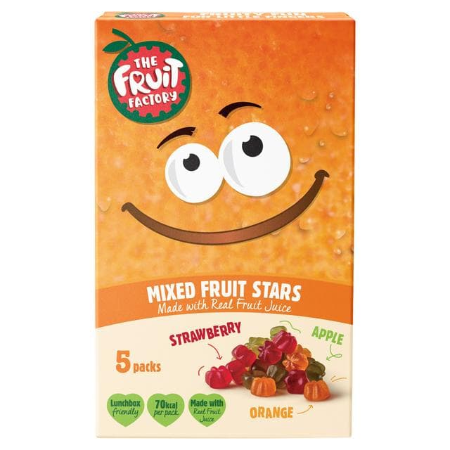 The Fruit Factory Strawberry, Apple & Orange Fruit Stars 5x20g - gallery image 1