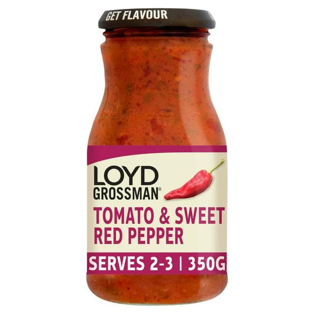 Loyd Grossman Pasta Sauce, Tomato & Sweet Red Pepper 350g - gallery image 1