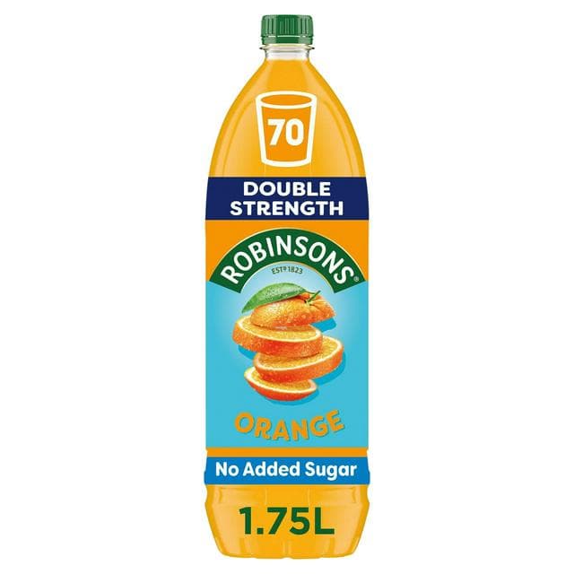 Robinsons Double Strength No Added Sugar Squash Orange 1.75L - gallery image 1