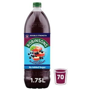 Robinsons Double Strength No Added Sugar Squash Apple & Blackcurrant Squash 1.75L
