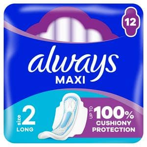 Always Maxi Long (Size 2) Sanitary Towels Wings x12