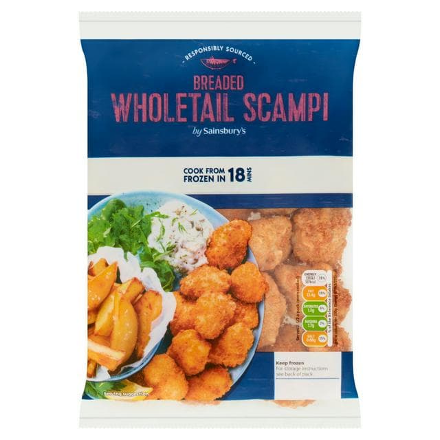 Sainsbury's Scottish Wholetail Breaded Scampi 300g - gallery image 1