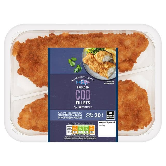 Sainsbury's Breaded MSC Cod Fillets x2 300g - gallery image 1