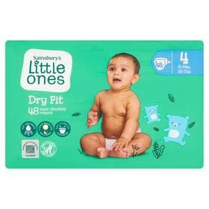 Sainsbury's Little Ones Dry Fit Size 4 Maxi 48 Nappies