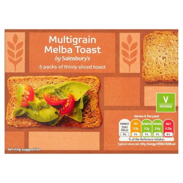 Sainsbury's Multigrain Melba Toast 100g - gallery image 1