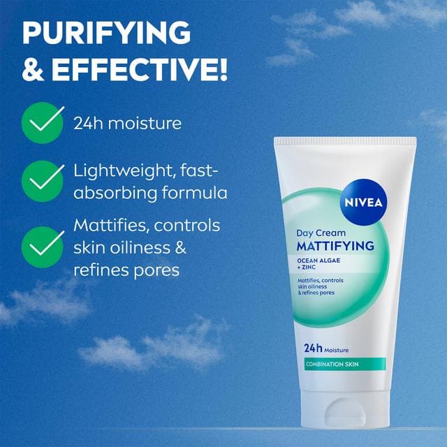 Nivea Mattifying Day Cream Moisturiser for Combination Skin 50ml - gallery image 2