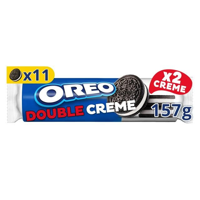 OREO Double Creme Cocoa Sandwich Cookies with Vanilla Flavour Biscuits Pack 157 g - gallery image 1