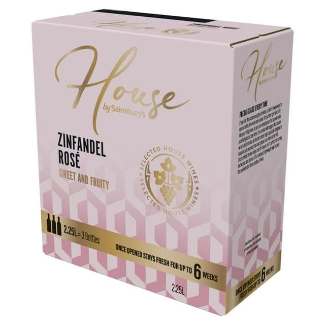 Sainsbury's House Zinfandel Rose Boxed Wine 225cl - gallery image 1