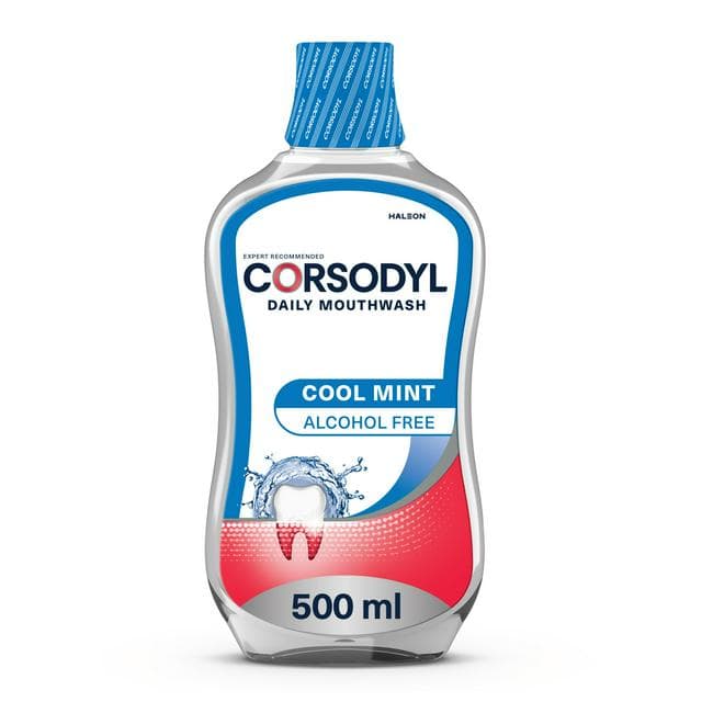 Corsodyl Daily Gum Care Mouthwash Alcohol Free Cool Mint 500ml - gallery image 1