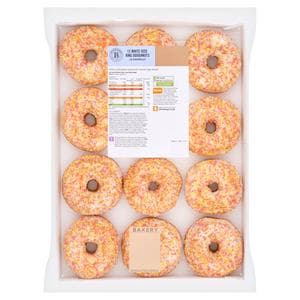 Sainsbury's White Iced Ring Doughnuts x12