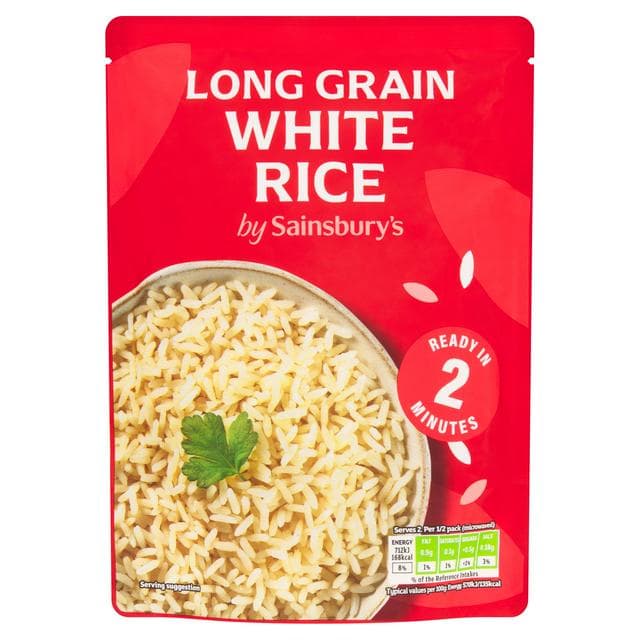 Sainsbury's Microwave Rice Long Grain White 250g - gallery image 1