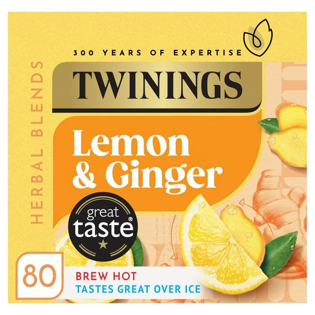 Twinings Lemon & Ginger Tea, 80 Tea Bags - gallery image 1