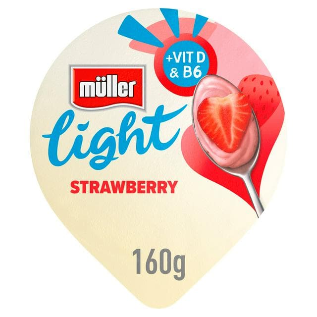 Müller Light Fat Free Strawberry Yogurt 160g - gallery image 1