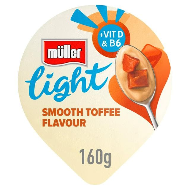 Müller Light Fat Free Smooth Toffee Yogurt 160g - gallery image 1
