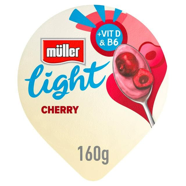 Müller Light Fat Free Cherry Yogurt 160g - gallery image 1