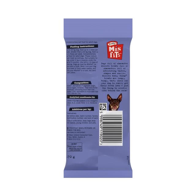 Misfits Wonky Chomp Adult Medium Dog Treats Liver 2 Stick 170g - gallery image 6