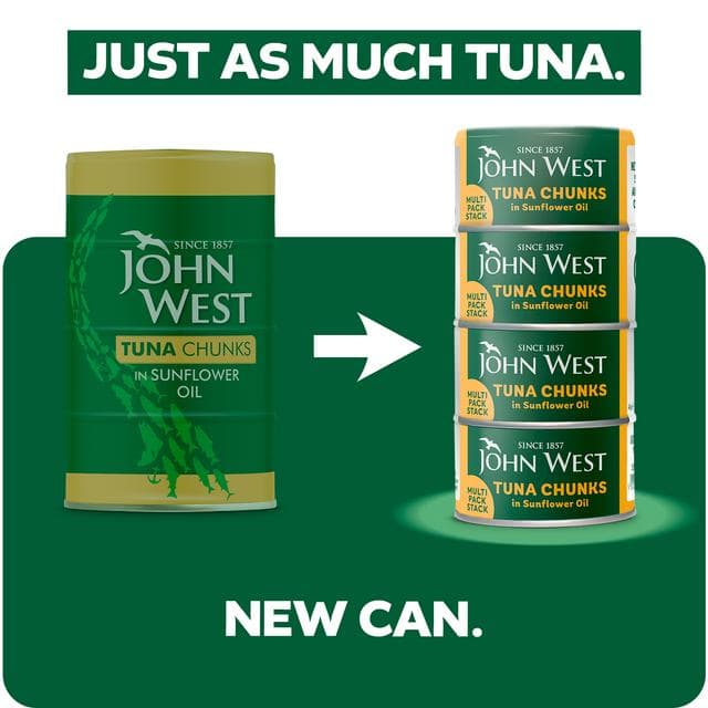 John West Tuna Chunks in Sunflower Oil 4x125g (102g Drained) - gallery image 2