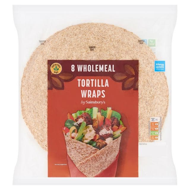 Sainsbury's Wholemeal Tortilla Wraps x8 512g - gallery image 1