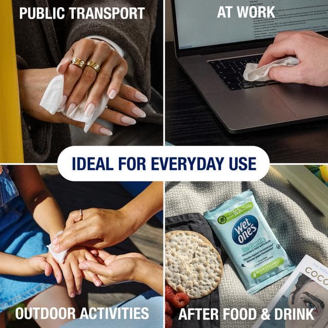 Wet Ones Be Gentle Antibacterial Hand & Body Wipes Fragrance Free with Aloe x12 - gallery image 4