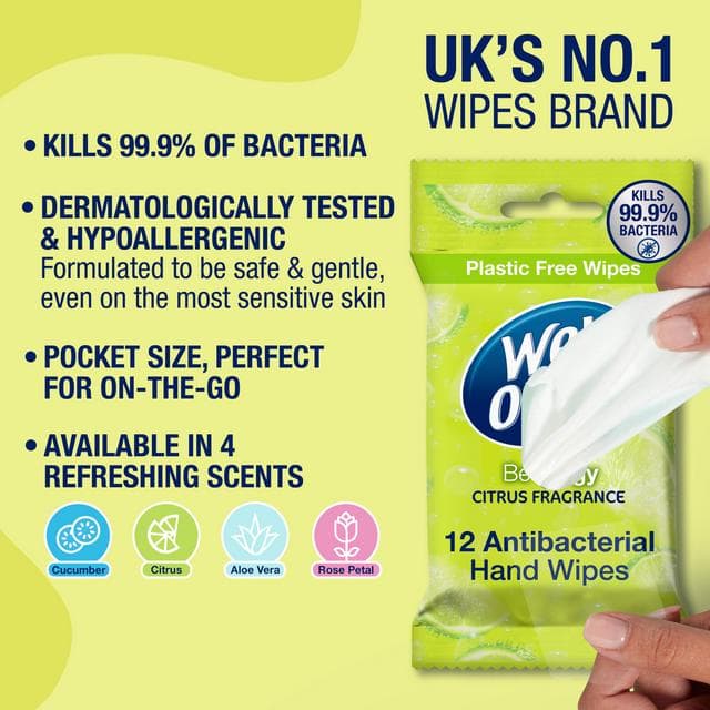 Wet Ones Be Zingy 12 x Anti-Bacterial Hand Wipes - gallery image 2