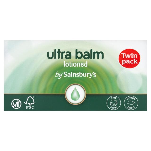 Sainsbury's 2 x 72 Sheets Ultra Balm Tissues - gallery image 1