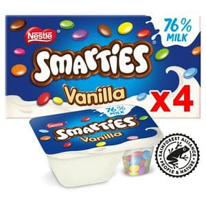 Smarties Vanilla Flavour Yogurt with Mini Smarties 4x107g