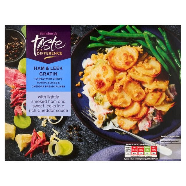 Sainsbury's Ham & Leek Gratin in Rich Cheese Sauce, Taste the Difference 800g (Serves 2) - gallery image 1