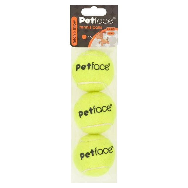 Petface Throw & Fetch Tennis Balls Pack for Dogs x3 - gallery image 1
