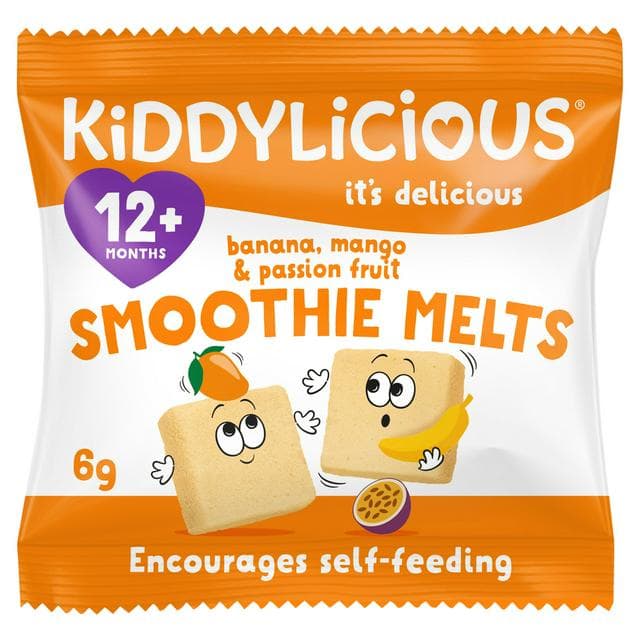 Kiddylicious Banana, Mango & Passionfruit Smoothie Melts Baby Snacks 6g - gallery image 1