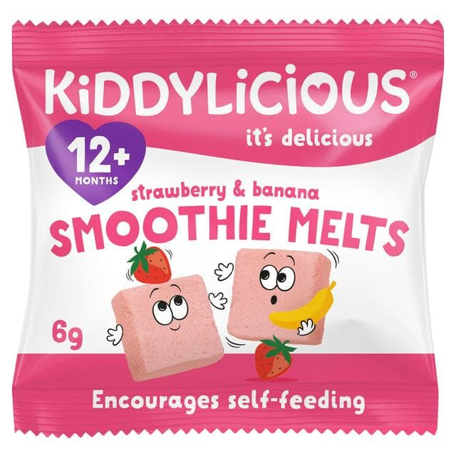 Kiddylicious Strawberry & Banana Smoothie Melts Baby Snacks 6g - gallery image 1
