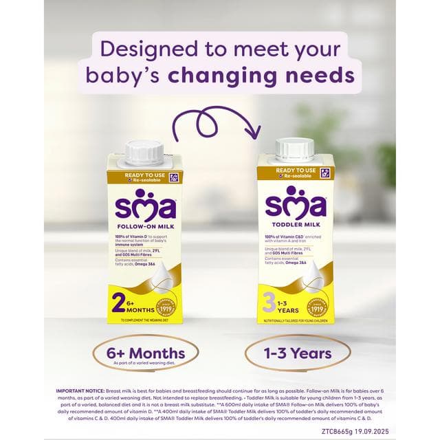 SMA Follow On Baby Milk 6 Months+ Ready to Use Formula Milk 200ml - gallery image 4