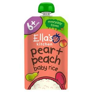 Ella's Kitchen Organic Pear & Peach Baby Rice Baby Food Pouch 4+ Months 120g