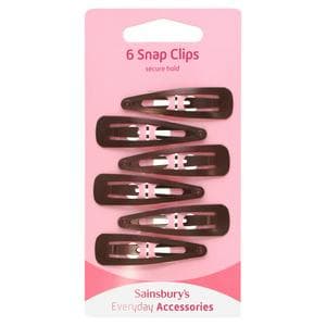 Sainsbury's x 6 Brown Snap On Clips