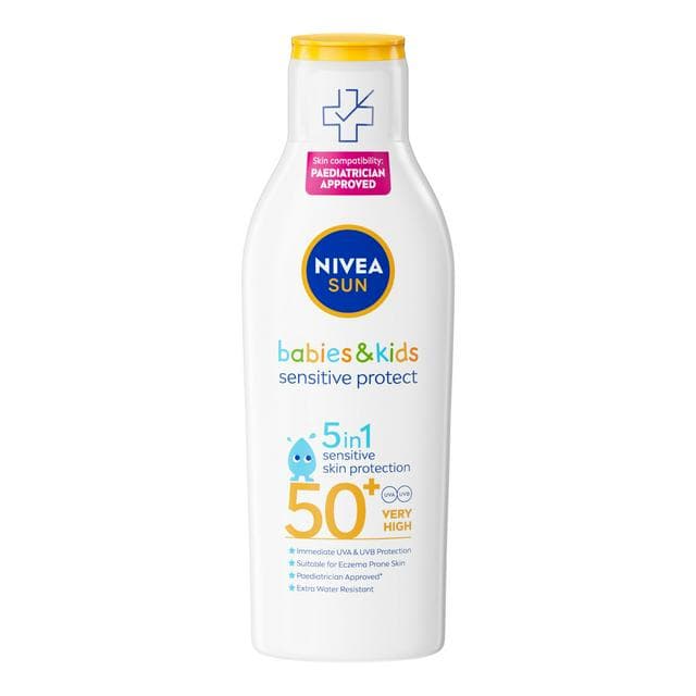 Nivea Sun 200ml Kids Protect & Sensitive Sun SPF 50+ Cream Lotion - gallery image 1