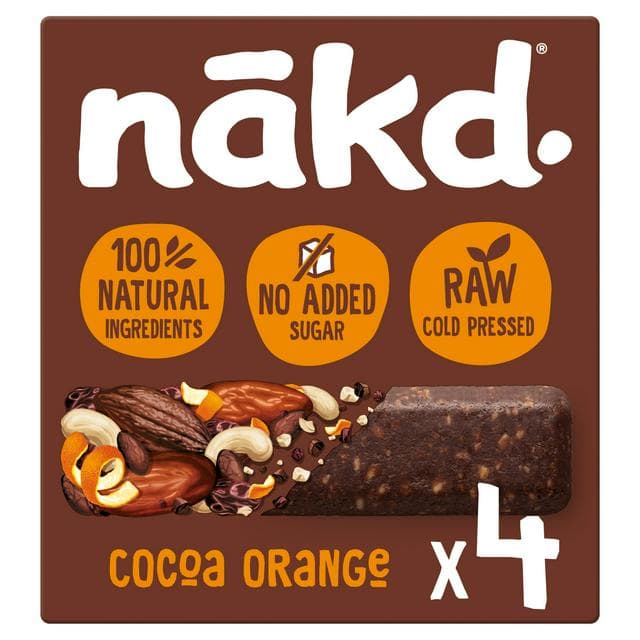 Nakd Cocoa Orange Fruit & Nut Bars 4x35g - gallery image 1