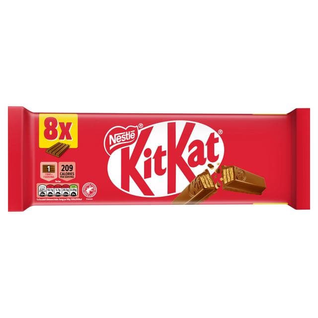 KitKat 4 Finger Milk Chocolate Biscuit Bar Multipack x8 332g - gallery image 2