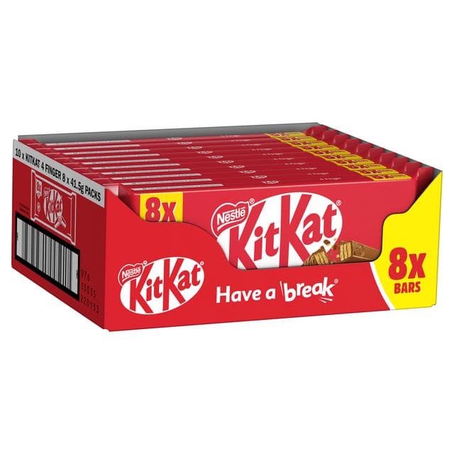 KitKat 4 Finger Milk Chocolate Biscuit Bar Multipack x8 332g - gallery image 4