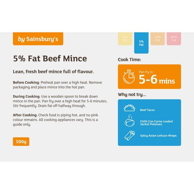 Sainsbury's British or Irish 5% Fat Beef Mince 500g - gallery image 2