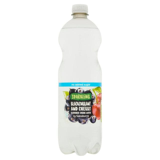 Sainsbury's Bottled Sparkling Flavoured Water, Blackcurrant & Cherry 1L - gallery image 1