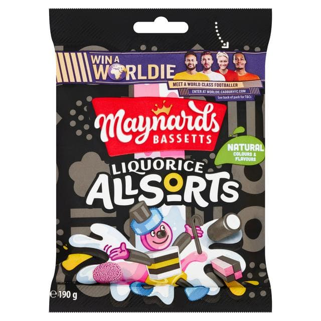 Maynards Bassetts Liquorice Allsorts Sweets Bag 190g - gallery image 1