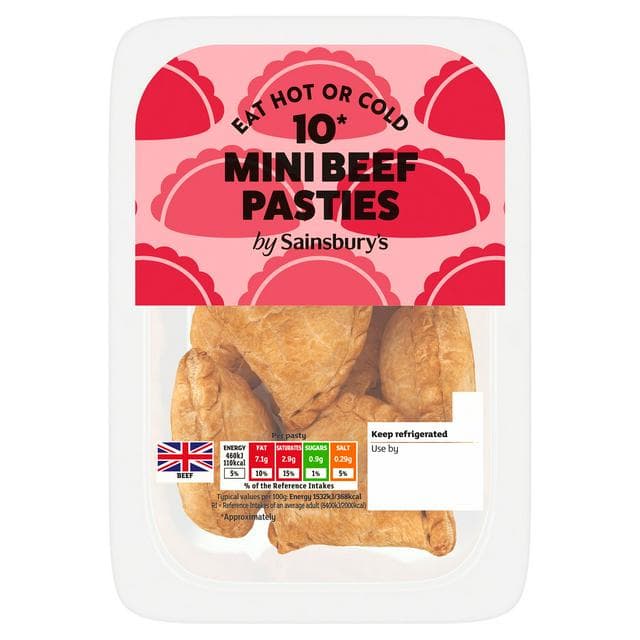Sainsbury's Mini Beef Pasties x10 300g - gallery image 1